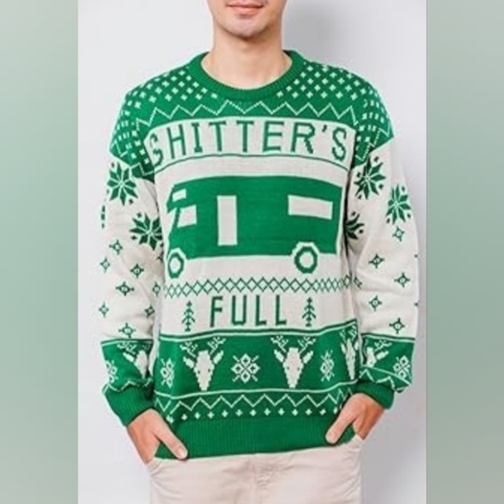 Green and White Holiday Sweater